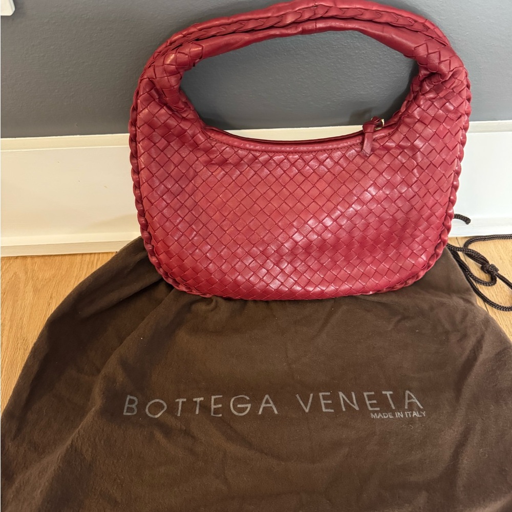 Bottega Veneta Red Woven Leather Bag